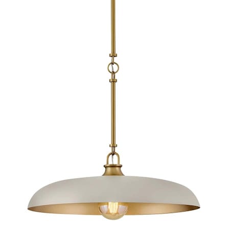 Hinkley Lighting Sadie 18" Wide Pendant Lacquered Brass / Light Taupe