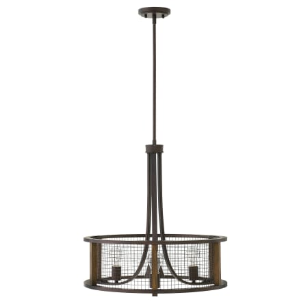 Hinkley Lighting 3 Light Chandelier From the Beckett Collection Iron Rust
