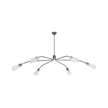 Hinkley Lighting Altman 6 Light 80" Wide Abstract Chandelier Gunmetal