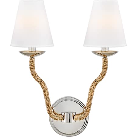 Hinkley Lighting Harwich 2 Light 20" Tall LED Wall Sconce Polished Nickel / Natural