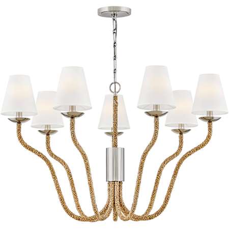 Hinkley Lighting Harwich 7 Light 40" Wide LED Chandelier Polished Nickel / Natural