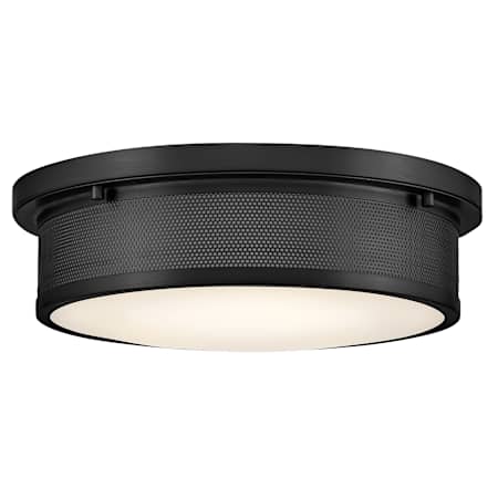 Hinkley Lighting Pierce 3 Light 14" Wide Flush Mount Drum Ceiling Fixture Black