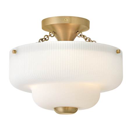 Hinkley Lighting Adella 3 Light 13" Wide Semi-Flush Ceiling Fixture Lacquered Brass