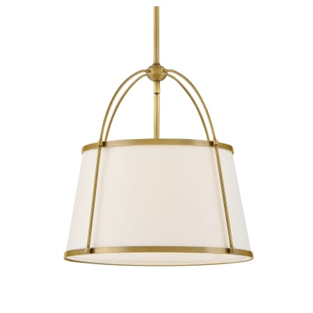 Hinkley Lighting Clarke 1 Light 16" Wide Pendant Lacquered Dark Brass / Off-White