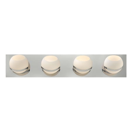 Hinkley Lighting Nova 4 Light 25" Wide Bathroom Vanity Light with Etched Opal Glass Shades Chrome