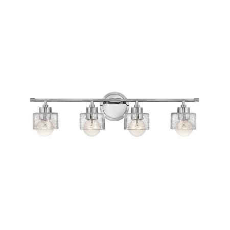 Hinkley Lighting Maeve 4 Light 30" Wide Bathroom Vanity Light with Crackle Glass Shades Chrome