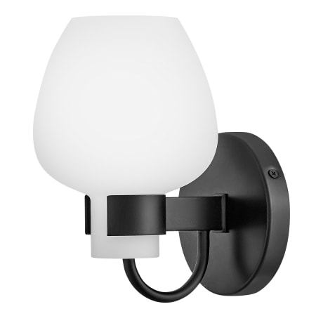 Hinkley Lighting Sylvie 1 Light 9" Tall Bathroom Sconce with Etched Opal Glass Black