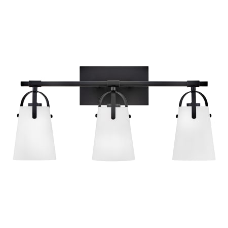 Hinkley Lighting Foster 3 Light 23" Wide Vanity Light with Etched Opal Glass Black