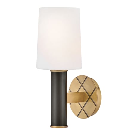 Hinkley Lighting Declan 1 Light 11" Tall Wall Sconce with Etched Opal Glass Heritage Brass / Black Oxide