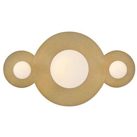 Hinkley Lighting Rhea 3 Light 10" Wide LED Vanity Strip with Etched Opal Glass Shades Heritage Brass