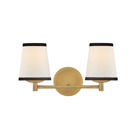 Hinkley Lighting Sonia 2 Light 16" Wide Vanity Light Lacquered Brass / Off-White