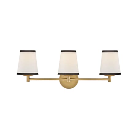 Hinkley Lighting Sonia 3 Light 25" Wide Vanity Light Lacquered Brass / Off-White