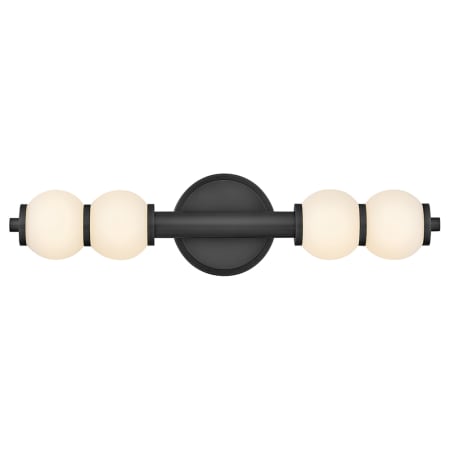 Hinkley Lighting Trigo 2 Light 24" Wide LED Vanity Light with Etched Opal Glass Shades Black