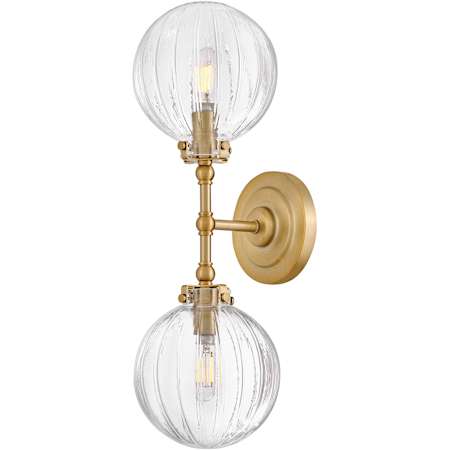 Hinkley Lighting Helene 2 Light 20" Tall Bathroom Sconce Lacquered Brass