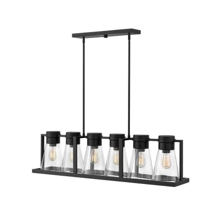 Hinkley Lighting 6 Light 43-3/4" Wide Linear Chandelier with Clear Glass Shades from the Refinery Collection Black