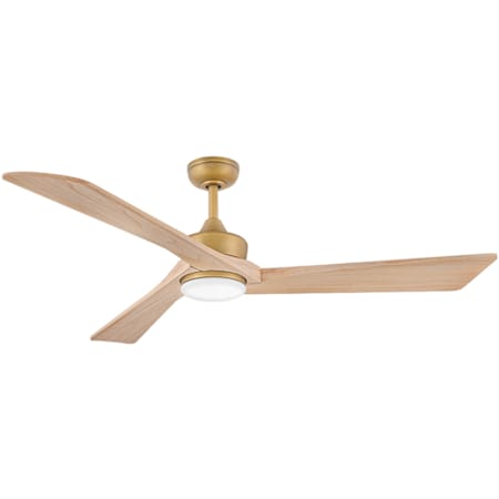 Hinkley Lighting Sculpt 60" 3 Blade Indoor / Outdoor Smart LED Ceiling Fan with HIRO Control Heritage Brass / Natural