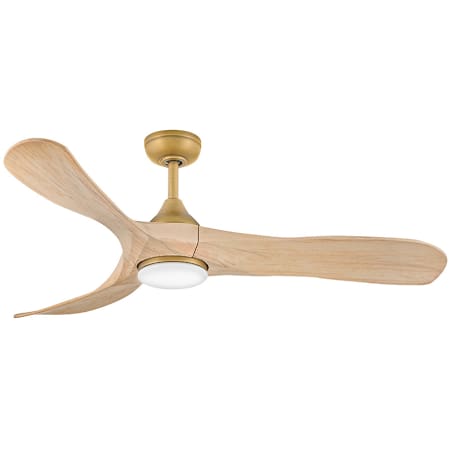 Hinkley Lighting Swell Illuminated 56" 3 Blade Indoor LED Ceiling Fan Heritage Brass