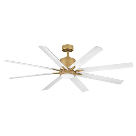 Hinkley Lighting Vantage 8 Blade Indoor / Outdoor Smart LED Ceiling Fan Heritage Brass