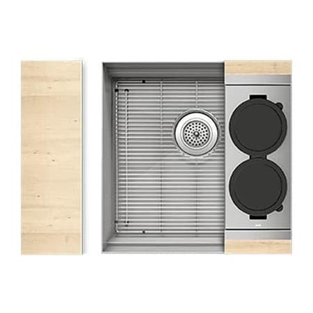 Home Refinements by Julien Smart Station 19-1/2" x 19-5/8" Undermount Single Basin Stainless Steel Kitchen Sink with Basin Rack and Cutting Board Stainless Steel