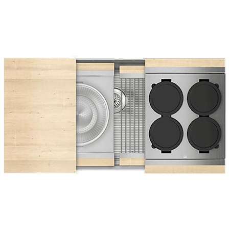 Home Refinements by Julien Smart Station 37-1/2" x 19-5/8" Undermount Single Basin Stainless Steel Kitchen Sink with Basin Rack, Colander, Cutting Board and Drain Board Stainless Steel