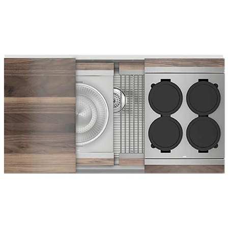 Home Refinements by Julien Smart Station 37-1/2" x 20-3/8" Undermount Single Basin Stainless Steel Kitchen Sink with Basin Rack, Colander, Cutting Board and Drain Board Stainless Steel