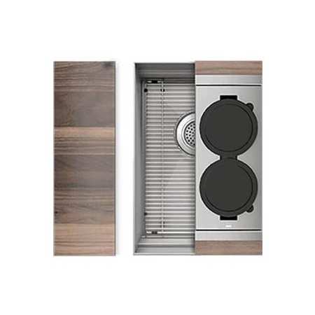 Home Refinements by Julien Smart Station 13-1/2" Undermount Single Basin Stainless Steel Kitchen Sink with Basin Rack and Cutting Board Stainless Steel