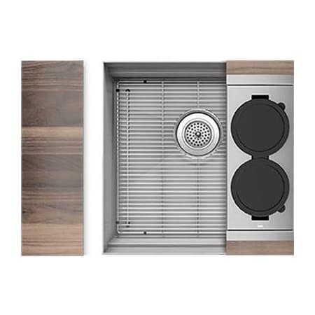 Home Refinements by Julien Smart Station 19-1/2" Undermount Single Basin Stainless Steel Kitchen Sink with Basin Rack and Cutting Board Stainless Steel
