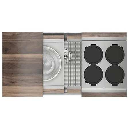 Home Refinements by Julien Smart Station 37-1/2" Undermount Single Basin Stainless Steel Kitchen Sink with Basin Rack, Colander, Cutting Board and Drain Board Stainless Steel