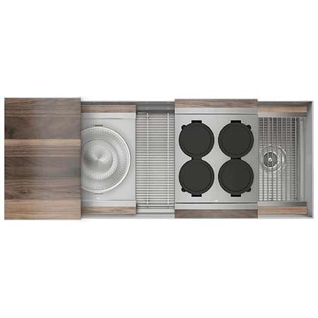 Home Refinements by Julien Smart Station 49-1/2" Undermount Single Basin Stainless Steel Kitchen Sink with Basin Rack, Colander, Cutting Board and Drain Board Stainless Steel