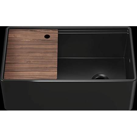 Home Refinements by Julien Fira 33" Undermount Single Basin Fireclay Kitchen Sink with Cutting Board Matte Black