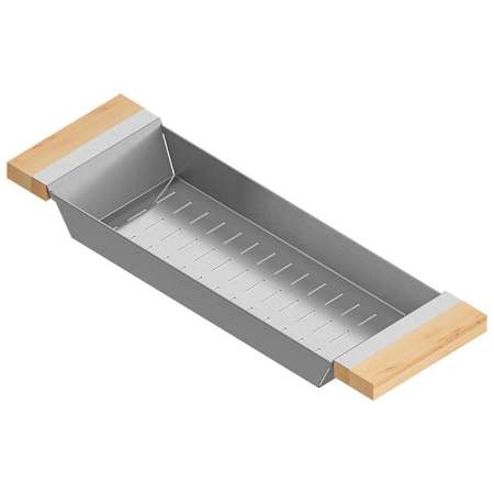 Home Refinements by Julien 19" x 6" x 2-1/4" Stainless Steel Colander Stainless Steel / Maple