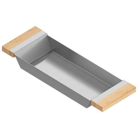 Home Refinements by Julien 18" x 6" Kitchen Sink Tray Stainless Steel / Maple