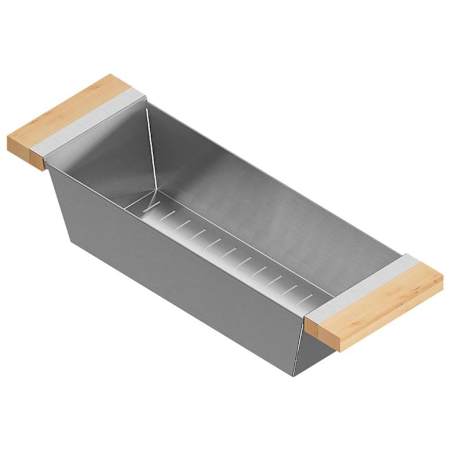 Home Refinements by Julien 19" x 6" x 4-1/4" Stainless Steel Colander Stainless Steel / Maple