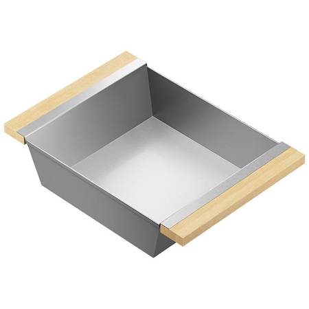 Home Refinements by Julien 17" x 12" Kitchen Sink Bin Stainless Steel / Maple