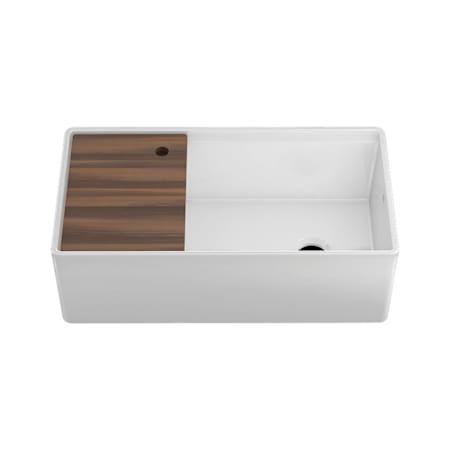 Home Refinements by Julien Fira 35-3/4" Farmhouse Single Basin Fireclay Kitchen Sink Fireclay