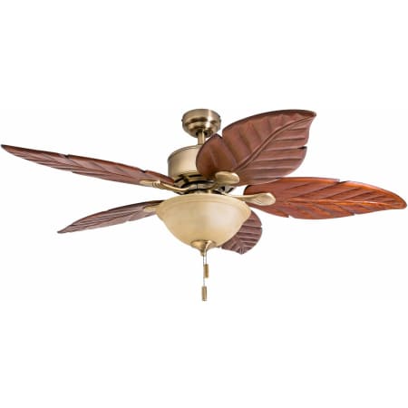 Honeywell Ceiling Fans Sabal Palm 52" 5 Blade Indoor LED Ceiling Fan Aged Brass