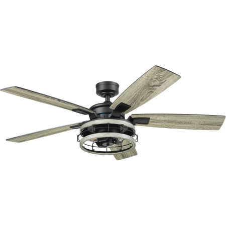 Honeywell Ceiling Fans Carnegie 52" 5 Blade Indoor LED Ceiling Fan Black / Farmhouse Shade
