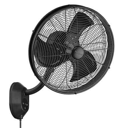 Honeywell Ceiling Fans Oscillating Outdoor Wall Fan 16" 3 Blade Indoor / Outdoor Wall Mount Fan Matte Black