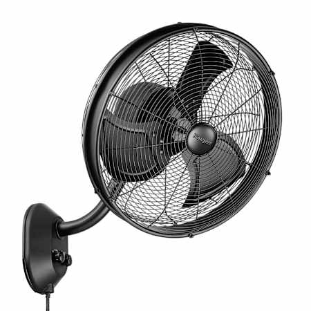 Honeywell Ceiling Fans Honeywell 18" Oscillating Indoor / Outdoor Wall Mount Fan Matte Black