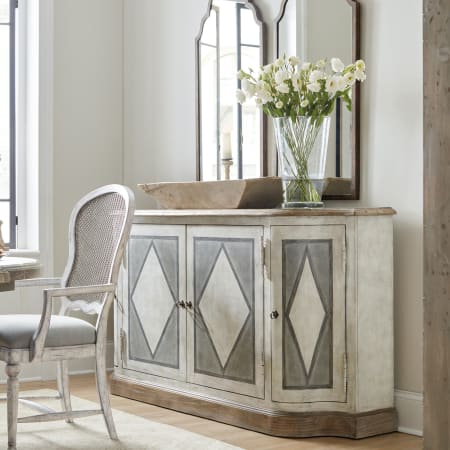 Hooker Furniture Saint Germain 72" Wide Harlequin Sideboard Dining Server from the Boheme Collection Whitewash / Merino Blue