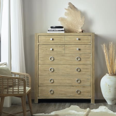 Hooker Furniture Surfrider 46" Wide Coastal Casual 6 Drawer Bedroom Chest Tower Dresser Driftwood