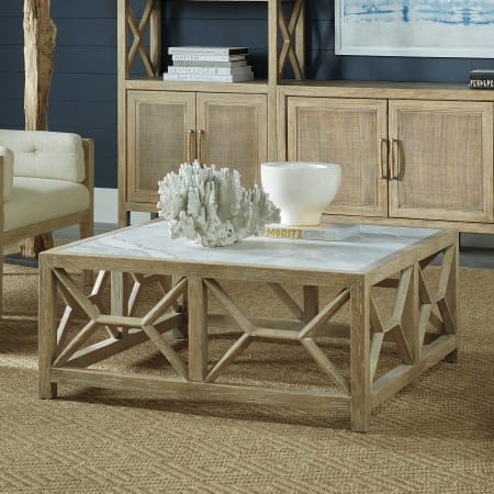 Hooker Furniture Surfrider 42" Square Coastal Casual Luxury Cocktail Coffee Table Driftwood