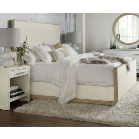 Hooker Furniture Cascade Casual Luxury 83" W California King Sleigh Bed with Burlap Accent Wrap Pebble Beach Burlap