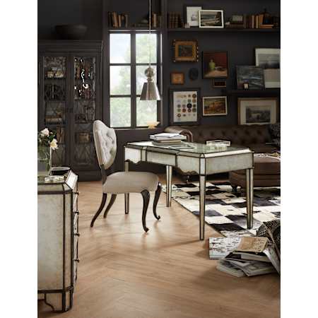 Hooker Furniture-1610-10458-EGLO-Alternate Image for Arabella Mirrored Desk