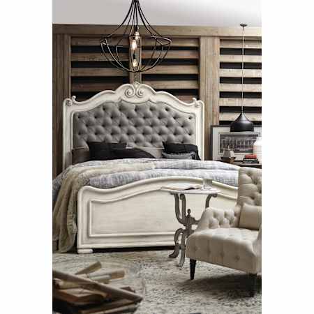 Hooker Furniture-1610-90267-WH-Lifestyle of Complete Arabella King Bed