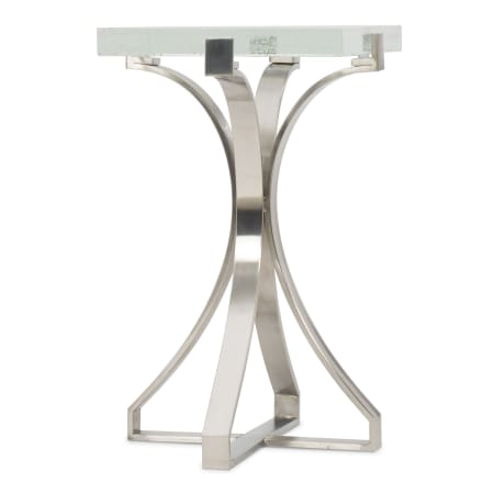 Hooker Furniture 17-1/4" Long Bubble Glass Top Stainless Steel Pedestal Table Chrome