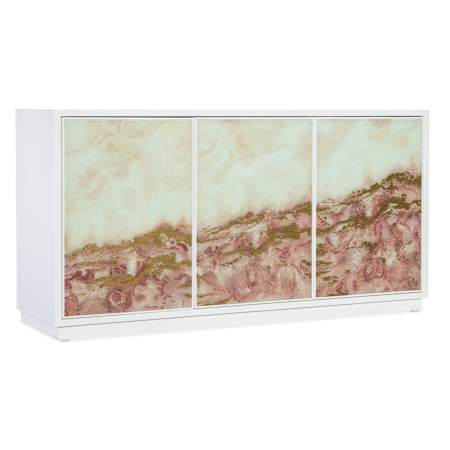Hooker Furniture Komen 66" Wide Maple Accent Cabinet White / Pink / Gold