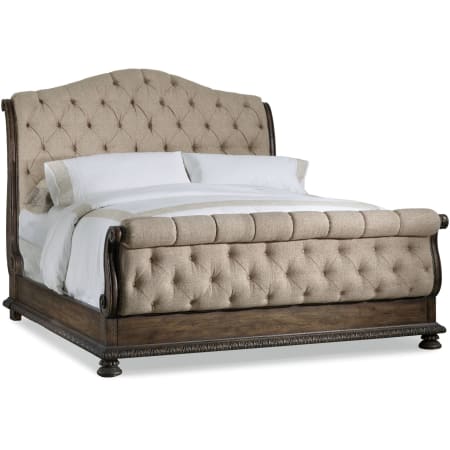 Hooker Furniture Rhapsody California King Solid Hardwood Frame Upholstered Tufted Bed Rustic Walnut