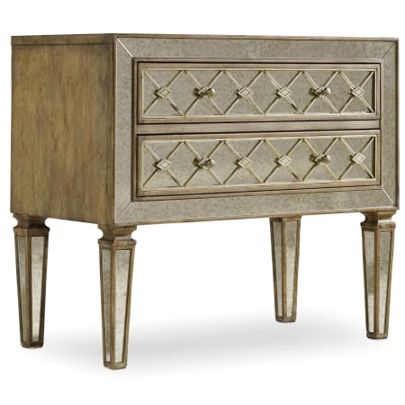 Hooker Furniture Sanctuary 34" Wide 2 Drawer Wood, Metal Dresser with Wallpaper Interior Silver Leaf / Medium Wood