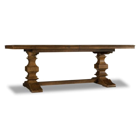 Hooker Furniture Archivist 86" Wide Pecky Pecan Veneer Dining Table Dark Wood / Bronze
